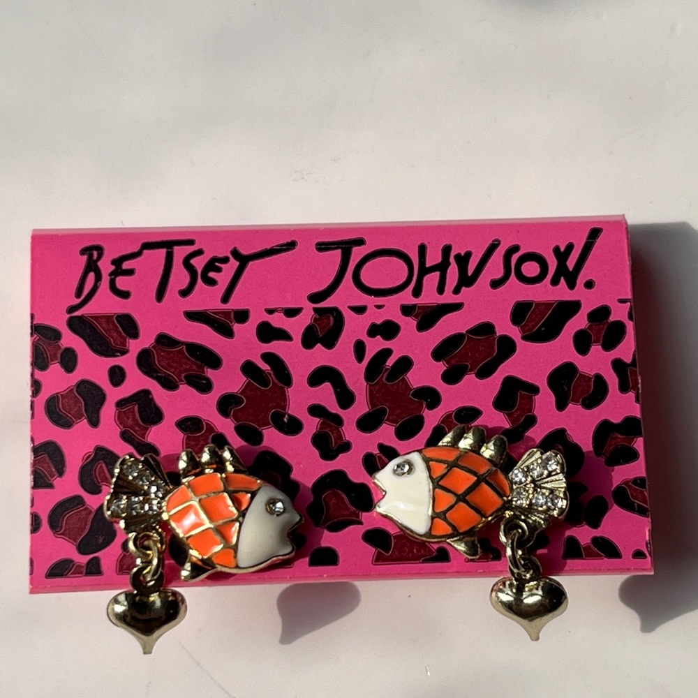 NWOT Betsey Johnson Fish Earrings